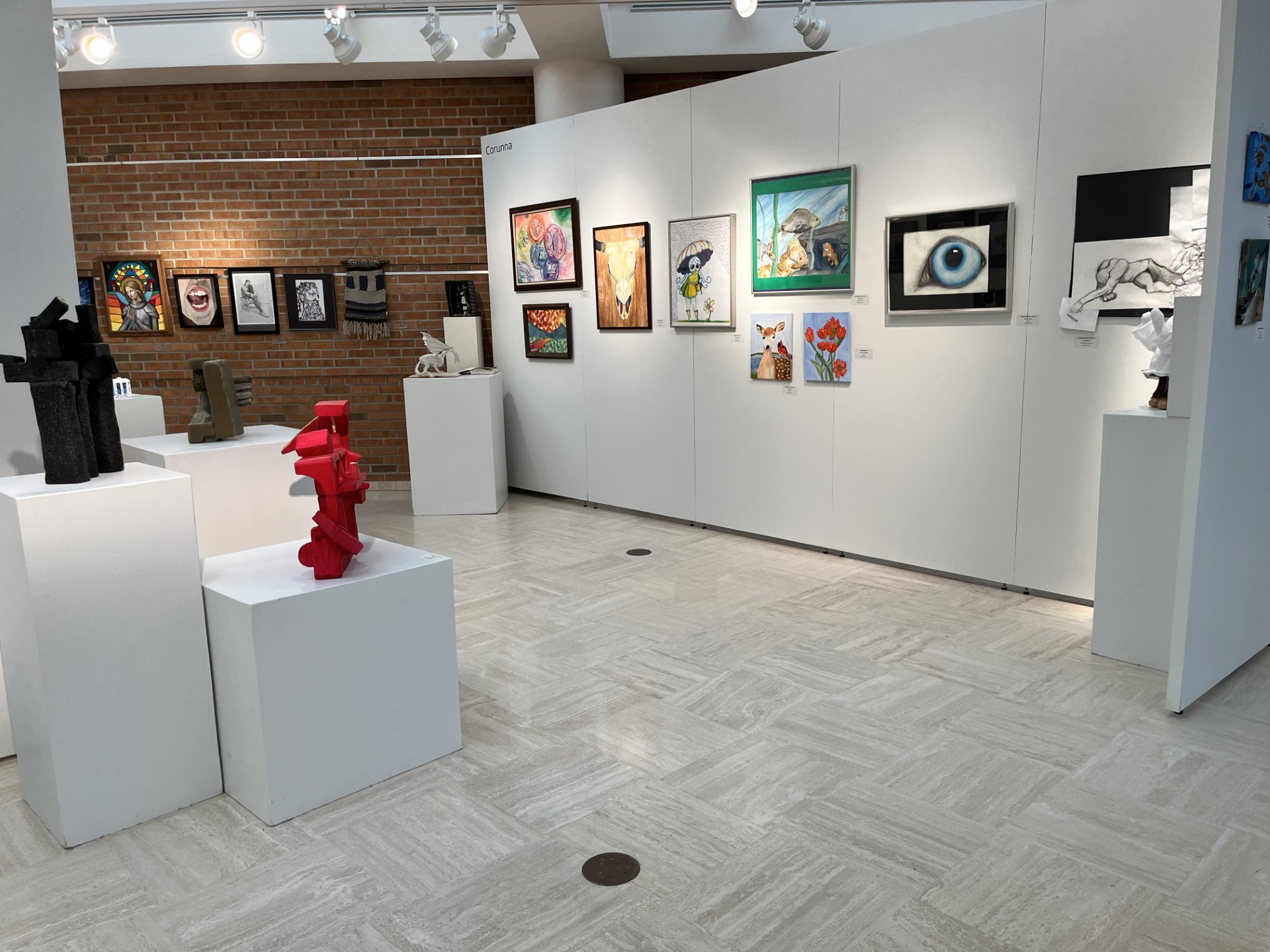 glass wall side of back wall Dow and Corunna High